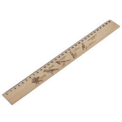 Linijka drewniana 30 cm + logo